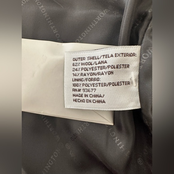 Worthington Blue Wool Jacket with cute peplum bottom.  NWT Size M - Picture 7 of 7